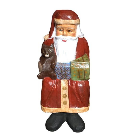 Paper Mache Shelf Sitter Santa Father Christmas Farmhouse Decoration Holiday Lar - Picture 12 of 16